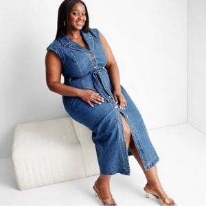 NWT Gorgeous Denim Dress with Sash Plus Size 17